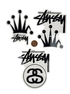 Stussy Sticker Skateboard Surf Pack Of 3 Clear Decal
